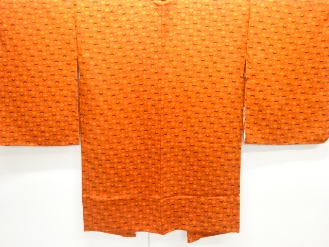 JAPANESE HAORI / UNUSED / CHIRIMEN / FOLDING FAN PATTERN